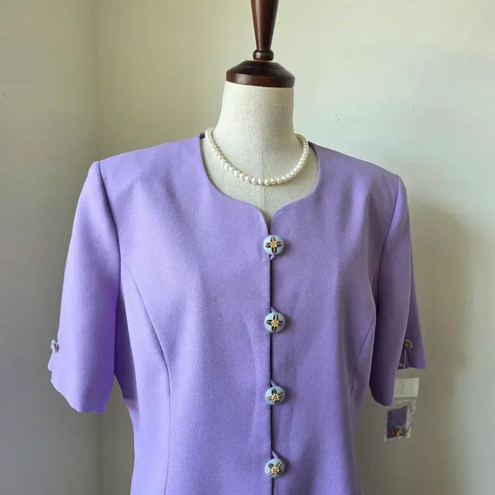 [BUNJANG] New Unworn Purple Short-Sleeve Jacket / 미착용 새상품 보라 반팔 자켓