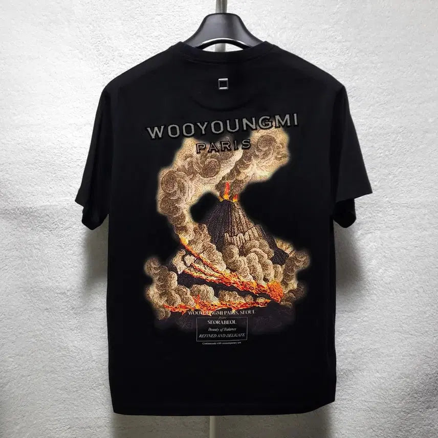 [BUNJANG] Wooyoungmi Volcano Back Logo Short Sleeve T-Shirt / [새상품급] 46 / 23FW 우영미 볼케이노 백로고 반팔티