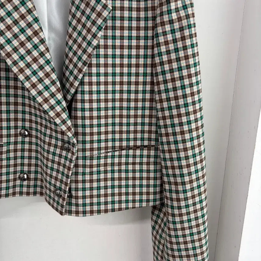[BUNJANG] Theilma Cropped Check Jacket / 더일마 크롭 체크자켓