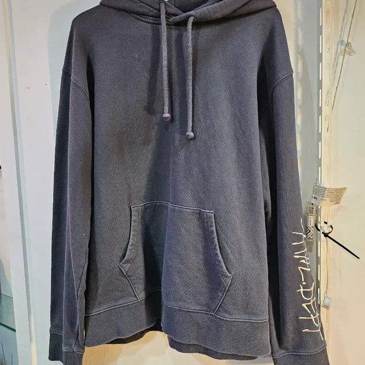 [BUNJANG] Pioneers Navy Printed Fleece Hoodie L / <만원빈티지>Pioneers 기모 후드티 네이비 팔 프린팅