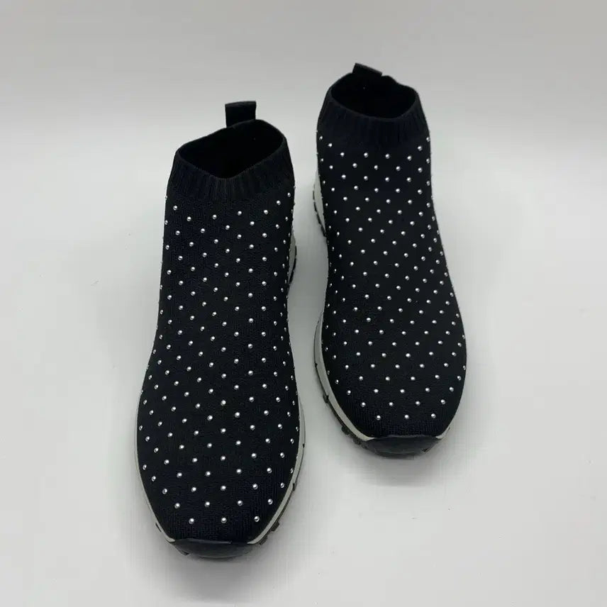 [BUNJANG] Jimmy Choo Norway Crystal Knit Sneakers Black / 267001257 지미추 노르웨이 크리스탈 니트 스니커즈 블랙 37.5