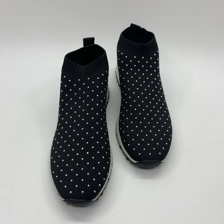 [BUNJANG] Jimmy Choo Norway Crystal Knit Sneakers Black / 267001257 지미추 노르웨이 크리스탈 니트 스니커즈 블랙 37.5