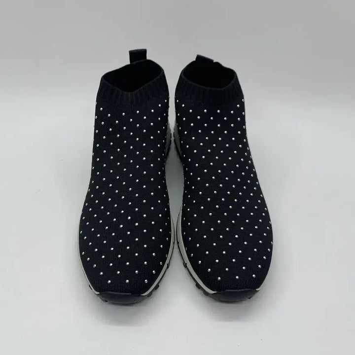 [BUNJANG] Jimmy Choo Norway Crystal Knit Sneakers Black / 267001257 지미추 노르웨이 크리스탈 니트 스니커즈 블랙 37.5