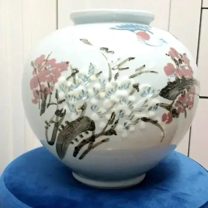 [BUNJANG] Maejo Moon Jar with Bird and Plum Blossom Motif / 매조문 달항아리