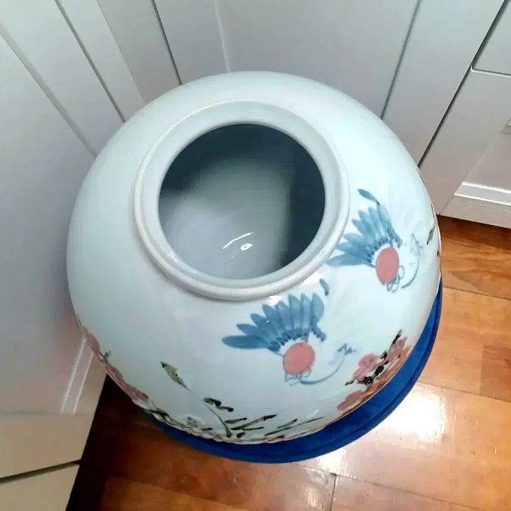 [BUNJANG] Maejo Moon Jar with Bird and Plum Blossom Motif / 매조문 달항아리