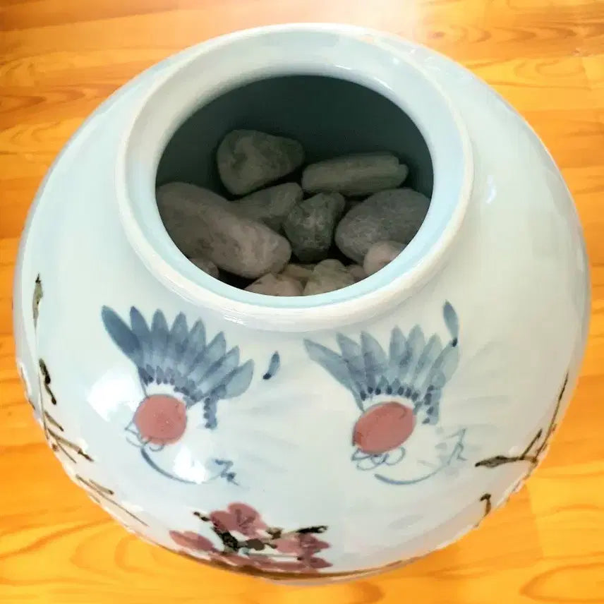 [BUNJANG] Maejo Moon Jar with Bird and Plum Blossom Motif / 매조문 달항아리