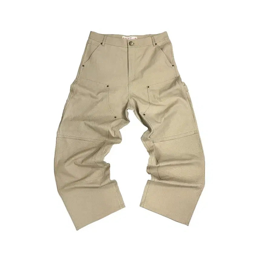 [BUNJANG] Aoiro Cutted Double Knee Pants - Tan v2 / [2] 아오이로 커티드 더블니 팬츠 v2