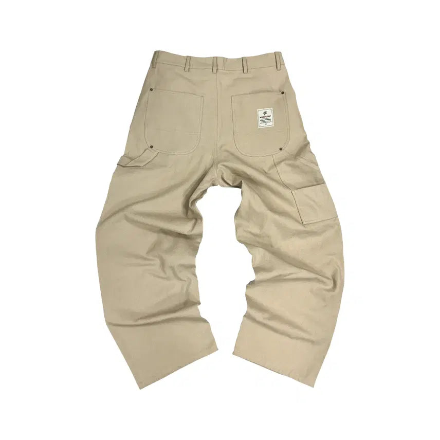 [BUNJANG] Aoiro Cutted Double Knee Pants - Tan v2 / [2] 아오이로 커티드 더블니 팬츠 v2