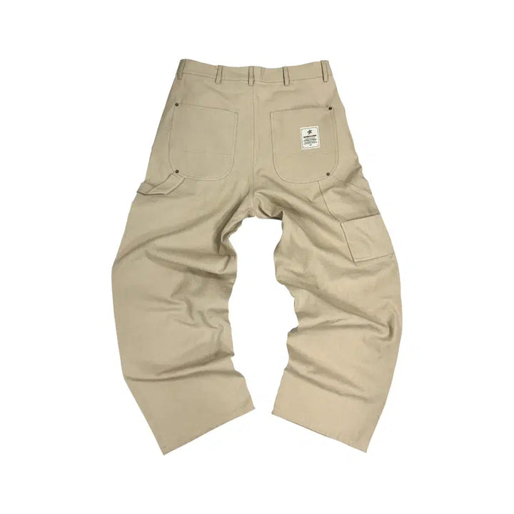 [BUNJANG] Aoiro Cutted Double Knee Pants - Tan v2 / [2] 아오이로 커티드 더블니 팬츠 v2