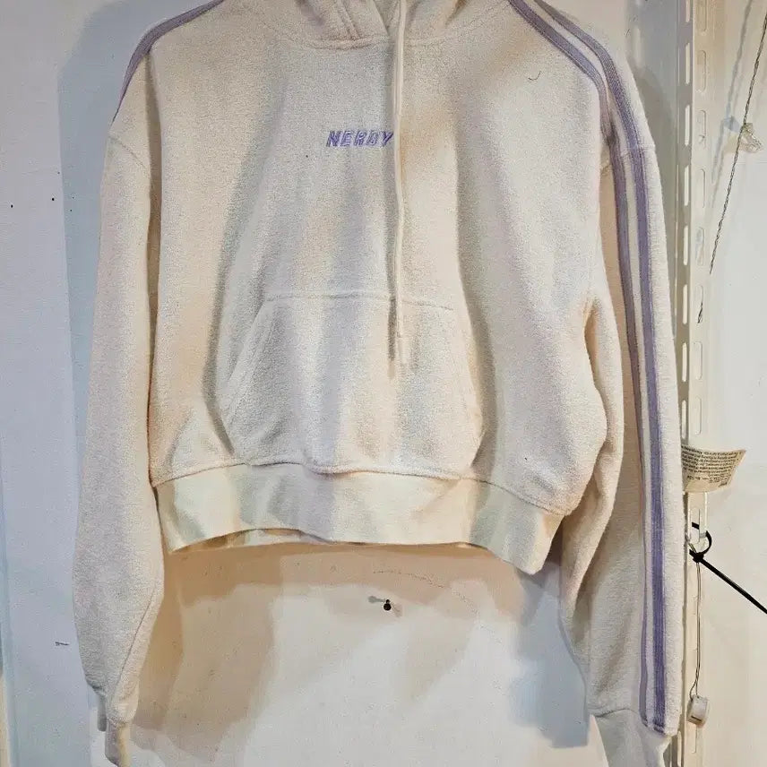 [BUNJANG] NERDY White Line Hoodie / <만원빈티지>널디 NERDY 흰색 라인 후드티