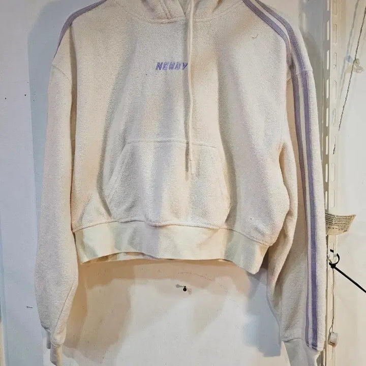 [BUNJANG] NERDY White Line Hoodie / <만원빈티지>널디 NERDY 흰색 라인 후드티