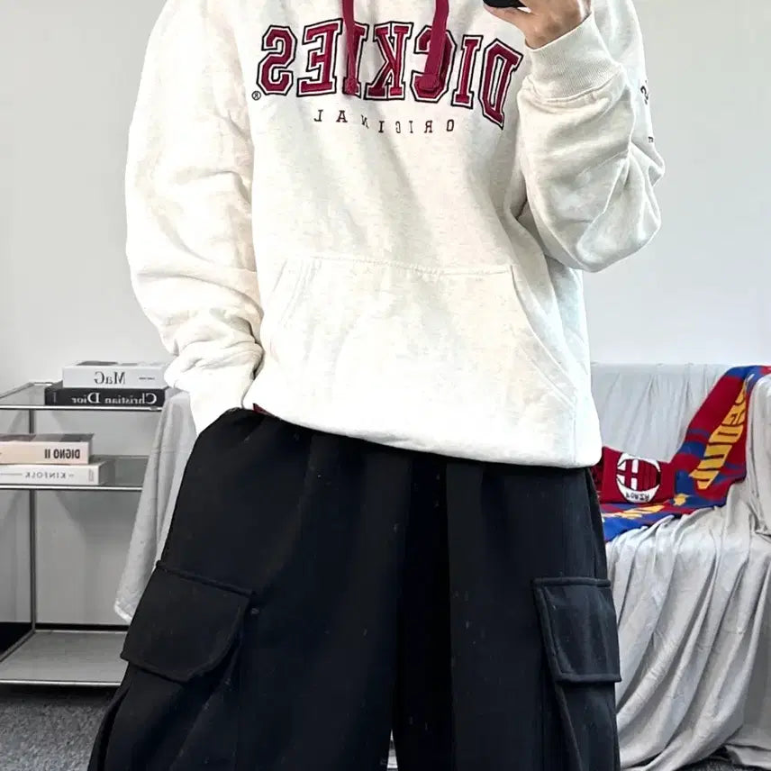 [BUNJANG] Dickies Oatmeal Spell Out Hoodie L / 디키즈 오트밀 스펠아웃 후드티 L