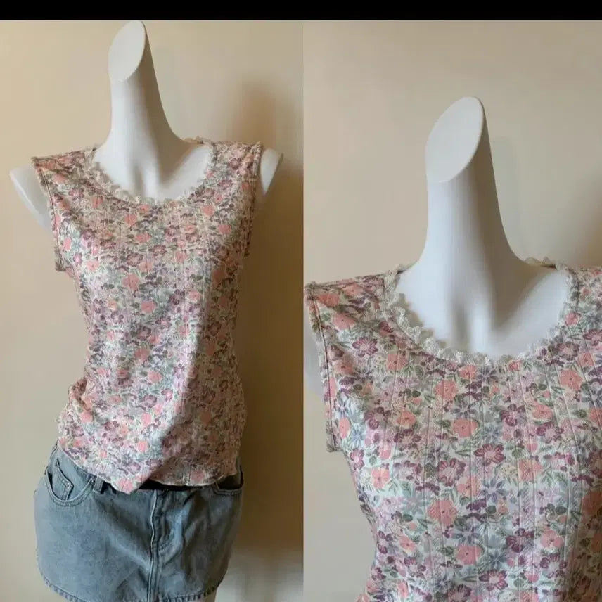 [BUNJANG] Thursday Island Floral Sleeveless Top / 써스데이아일랜드나시티