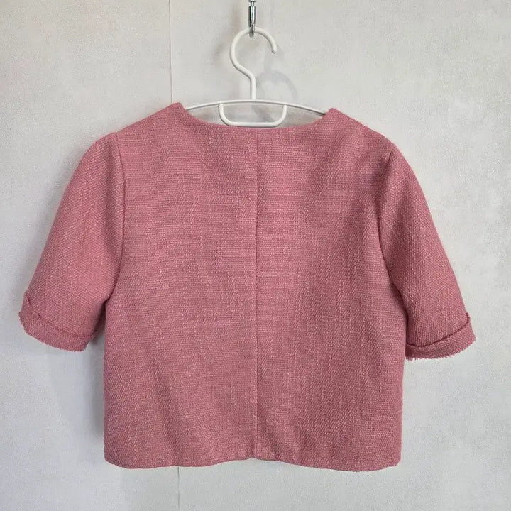 [BUNJANG] Naninggu Pink Tweed Short Sleeve Jacket / 난닝구 핑크자켓
