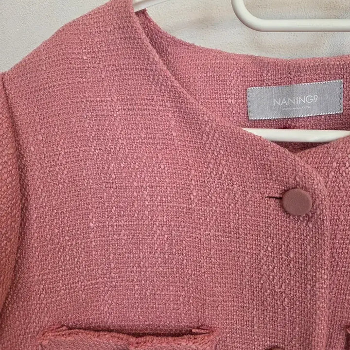 [BUNJANG] Naninggu Pink Tweed Short Sleeve Jacket / 난닝구 핑크자켓