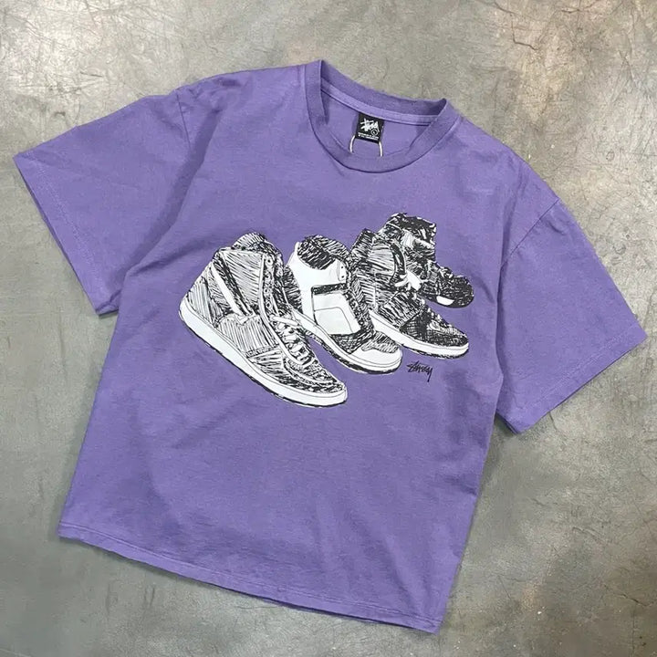 [BUNJANG] Stussy High Top Sketch Short Sleeve T-Shirt / 00s 스투시 하이탑 스케치 반팔 티셔츠