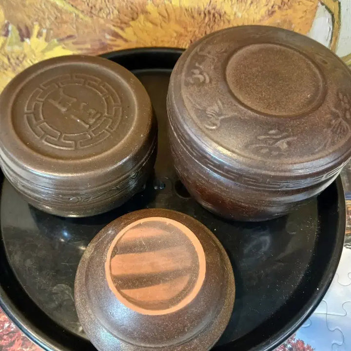 [BUNJANG] Onggi Lacquerware Box Set (Large/Medium/Small) / 옹기 옻칠 함 세트 (대/중/소)
