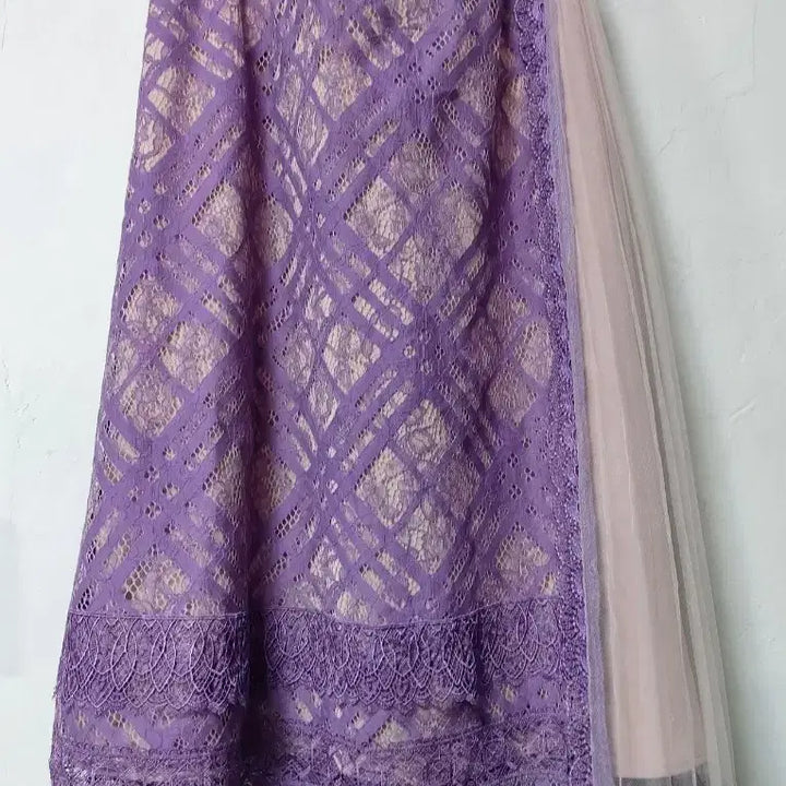 [BUNJANG] Lace Pleated Long Skirt / O&