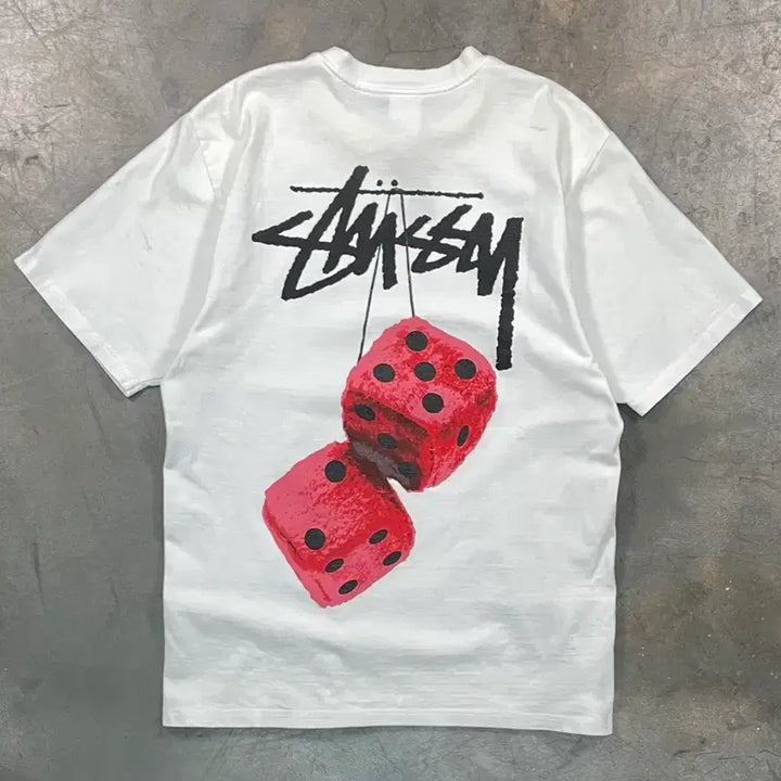 [BUNJANG] Stussy Fuzzy Dice Short Sleeve T-Shirt / 스투시 퍼지 다이스 반팔 티셔츠