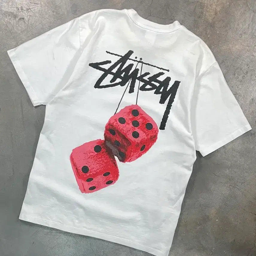 [BUNJANG] Stussy Fuzzy Dice Short Sleeve T-Shirt / 스투시 퍼지 다이스 반팔 티셔츠