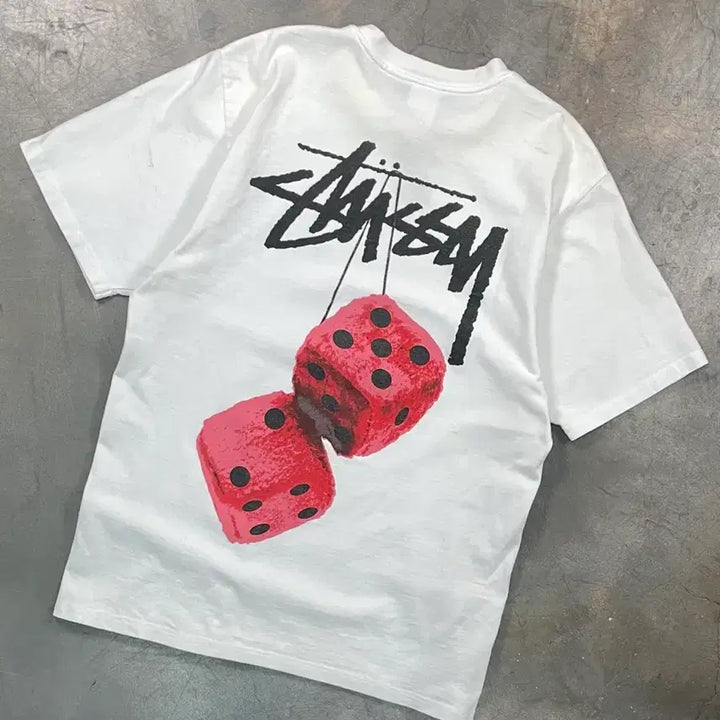 [BUNJANG] Stussy Fuzzy Dice Short Sleeve T-Shirt / 스투시 퍼지 다이스 반팔 티셔츠