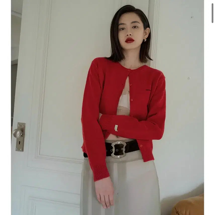 [BUNJANG] Overdueflair Red Cardigan / overdueflair 레드 가디건