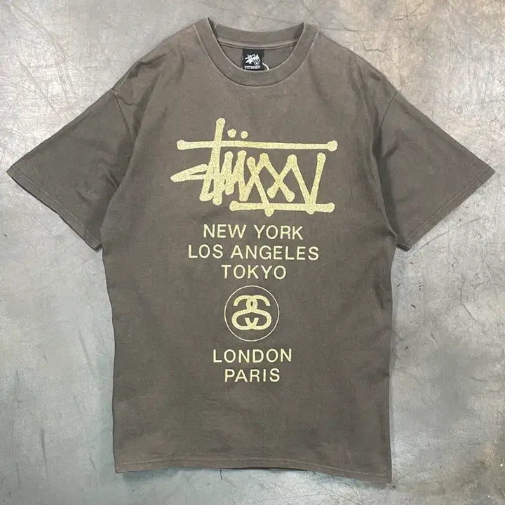 [BUNJANG] Stussy World Tour Glitter T-Shirt / 스투시 월드투어 반팔 티셔츠
