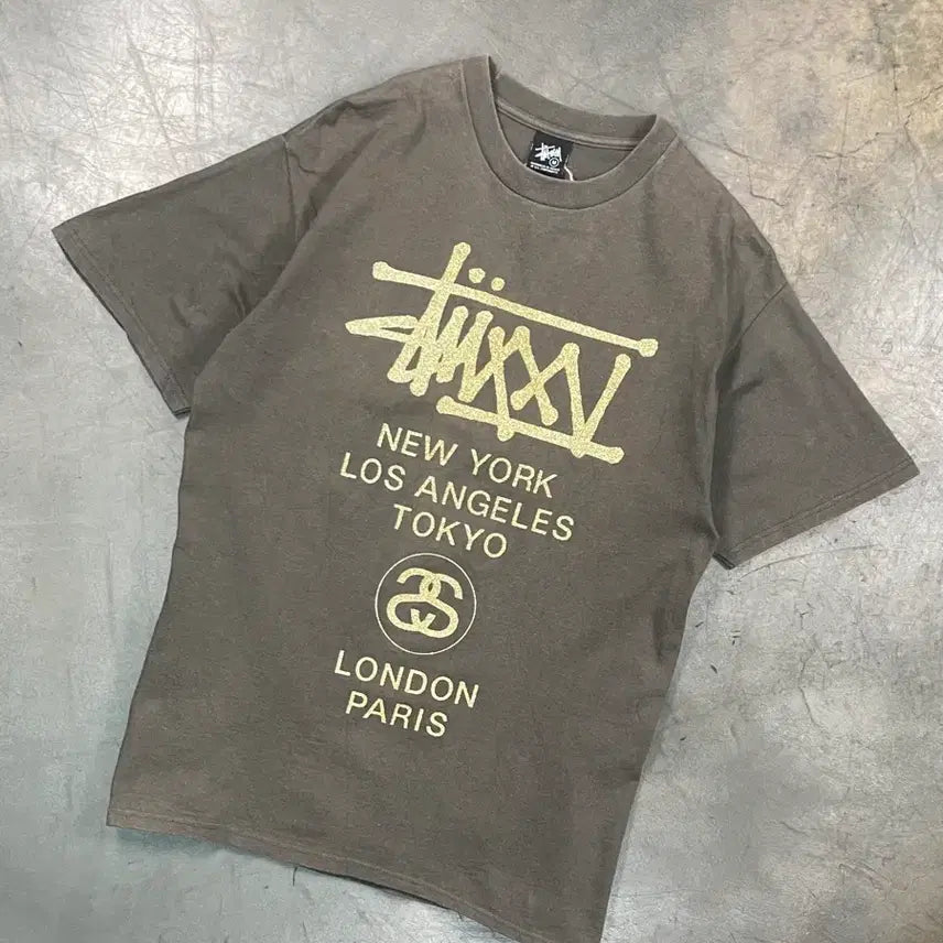 [BUNJANG] Stussy World Tour Glitter T-Shirt / 스투시 월드투어 반팔 티셔츠