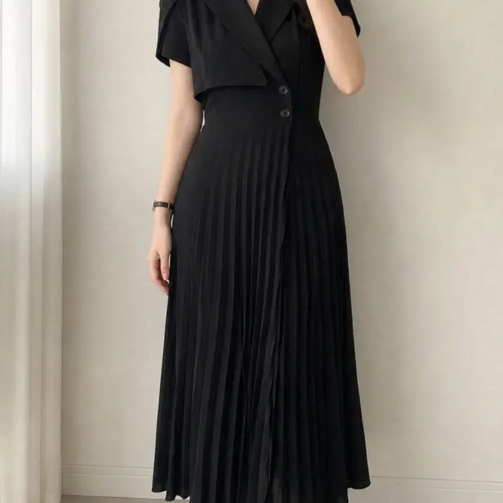 [BUNJANG] Nymph Pleats Wrap Dress / 님프 플리츠 랩 원피스