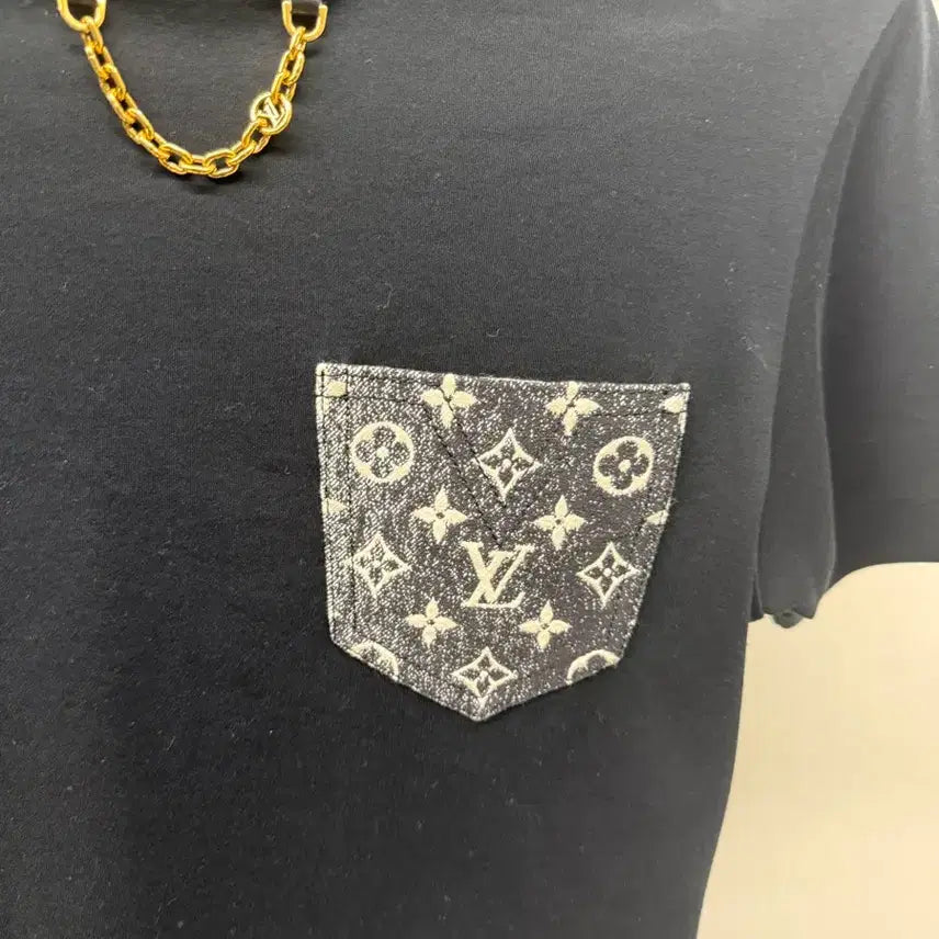 [BUNJANG] Louis Vuitton Denim Pocket Short Sleeve T-Shirt Size S / 루이비통 데님 포켓 반팔 S
