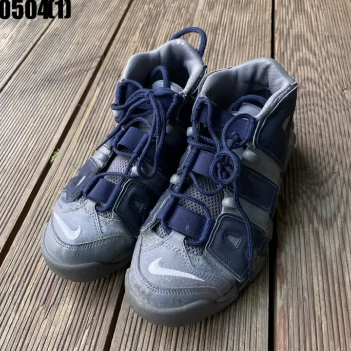 [BUNJANG] Nike Air More Uptempo Sneakers Navy/Grey Size 260 / 나이키 에어 모어 업템포 운동화 신발  네이비/그레이 260