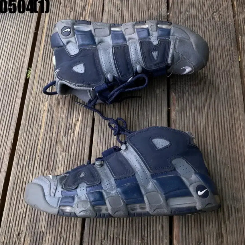 [BUNJANG] Nike Air More Uptempo Sneakers Navy/Grey Size 260 / 나이키 에어 모어 업템포 운동화 신발  네이비/그레이 260