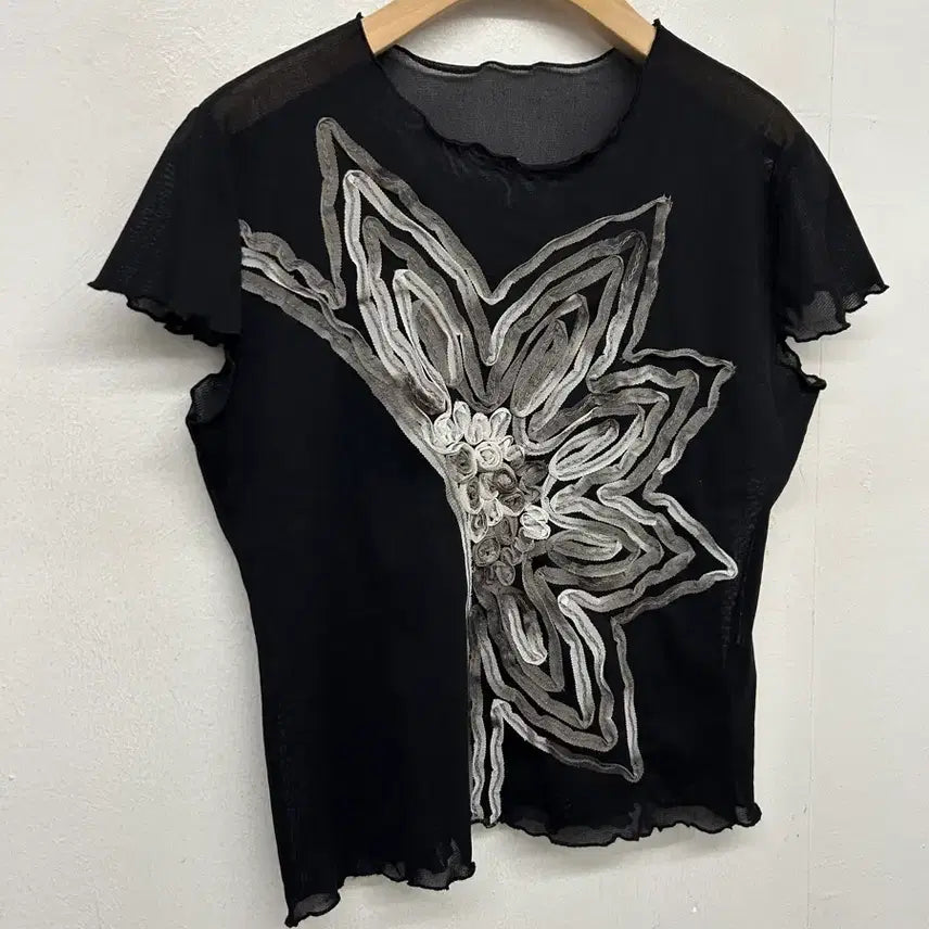 [BUNJANG] Vintage Arley Sheer Floral Mesh Top / Vintage JPN Sheer Top