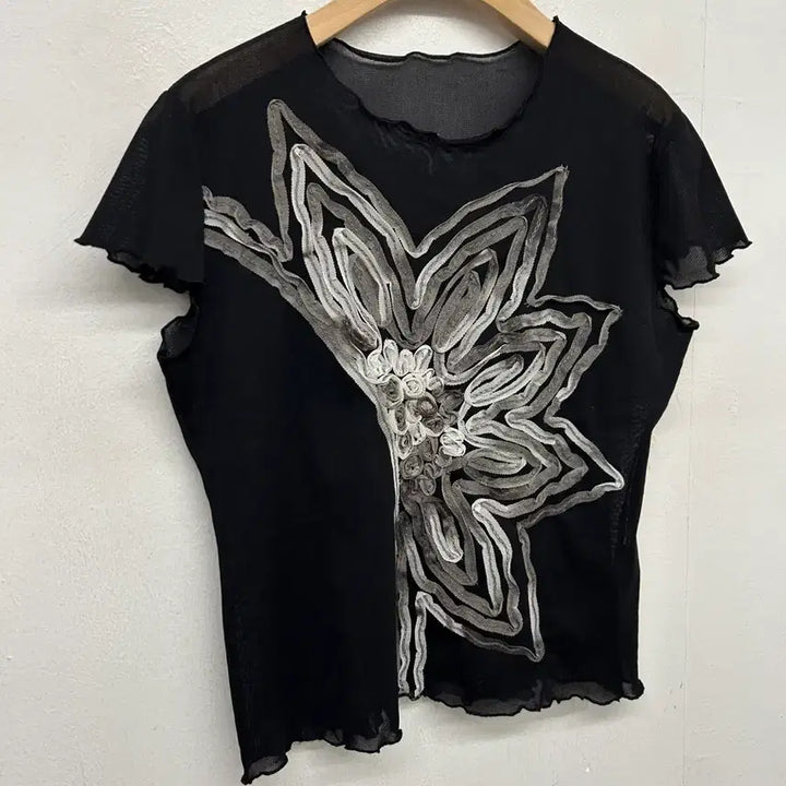 [BUNJANG] Vintage Arley Sheer Floral Mesh Top / Vintage JPN Sheer Top