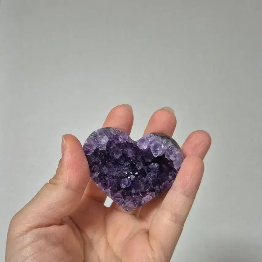 [BUNJANG] Natural Amethyst Heart Geode Cluster / 진보라빛 힐링, 천연 자수정 하트 지오드(클러스터)