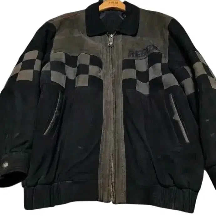 [BUNJANG] Reox Suede Patchwork Leather Bomber Jacket Black XL / [정품] Reox 스웨이드 패치워크 레더 블랙 봄버자켓 XL