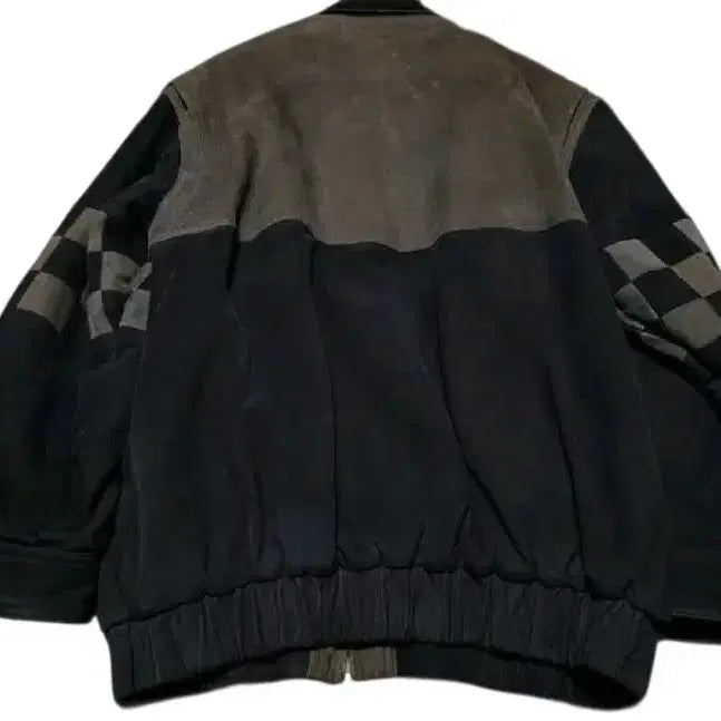 [BUNJANG] Reox Suede Patchwork Leather Bomber Jacket Black XL / [정품] Reox 스웨이드 패치워크 레더 블랙 봄버자켓 XL
