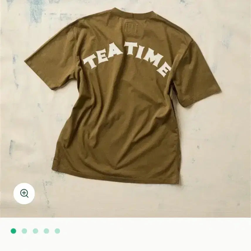 [BUNJANG] Drakes Olive Teatime Short Sleeve T-Shirt / [S] 드레익스 올리브 티타임 숏슬리브 하이킹 티셔츠