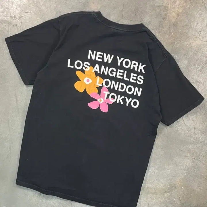 [BUNJANG] Stussy City Flower Short Sleeve T-Shirt / 스투시 시티 플라워 반팔 티셔츠