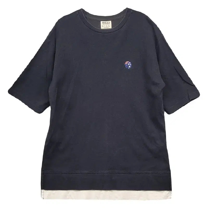 [BUNJANG] Whoohoo Navy Logo Short Sleeve T-Shirt M / 후아유 네이비 로고 반팔티 M