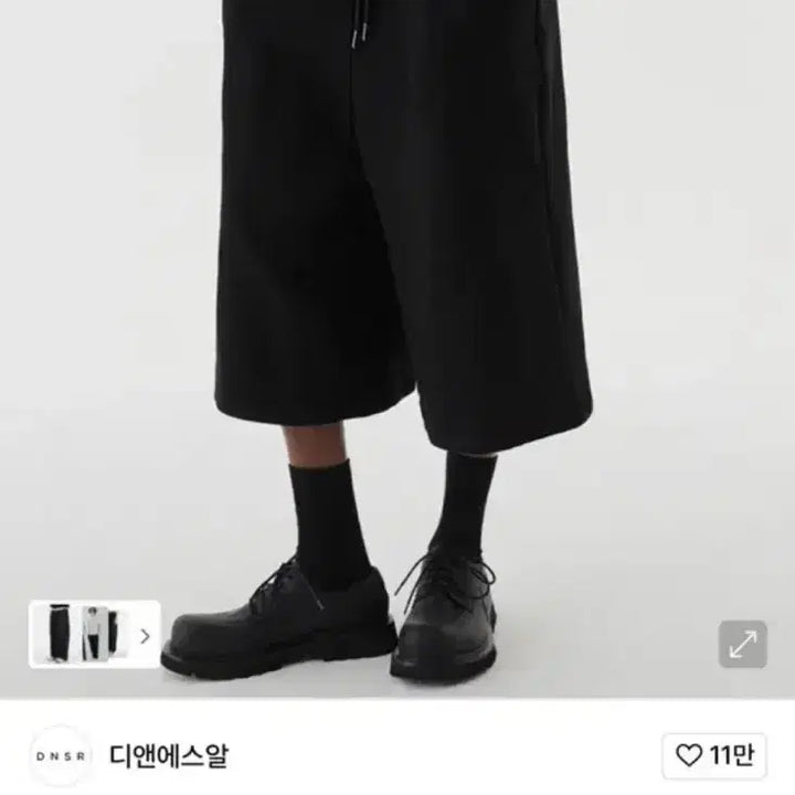 [BUNJANG] Dnsr Crucial Baggy Bermuda Sweatpants Black M / Dnsr 크루셜배기 버뮤다 스웨트 팬츠 블랙 M