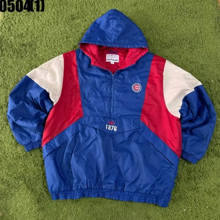 [BUNJANG] Majestic Chicago Cubs Windbreaker Hoodie Jacket / 마제스틱 시카고 컵스 바람막이 후드 자켓