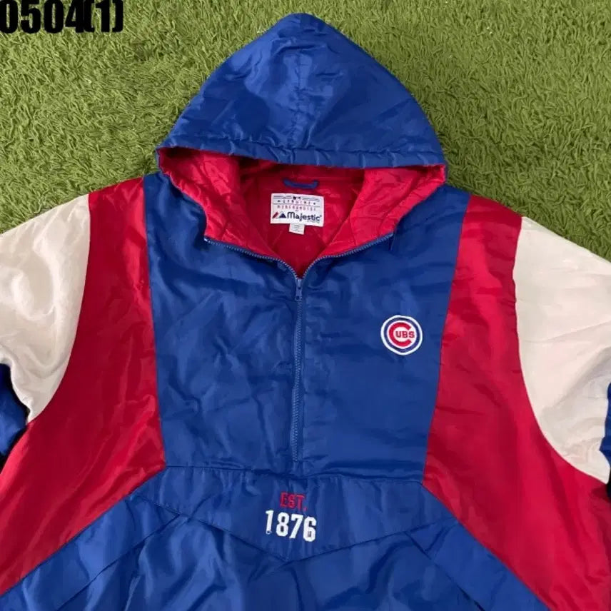 [BUNJANG] Majestic Chicago Cubs Windbreaker Hoodie Jacket / 마제스틱 시카고 컵스 바람막이 후드 자켓