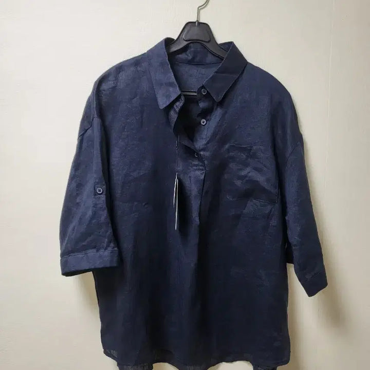 [BUNJANG] Michael Mastian Linen Shirt Navy Size 66 / 새상품 마이클마스티안 린넨 셔츠 66