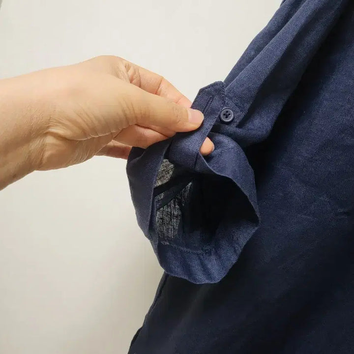 [BUNJANG] Michael Mastian Linen Shirt Navy Size 66 / 새상품 마이클마스티안 린넨 셔츠 66