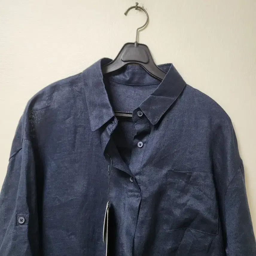 [BUNJANG] Michael Mastian Linen Shirt Navy Size 66 / 새상품 마이클마스티안 린넨 셔츠 66