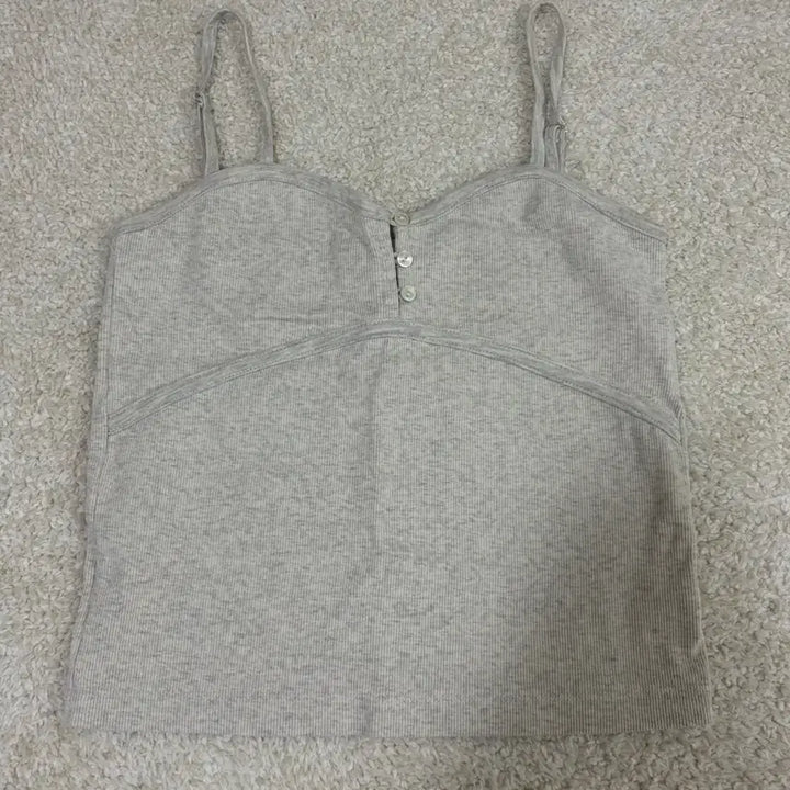 [BUNJANG] Headment Button Cami Tank Top Oatmeal Melange / [헤더먼트] 버튼 나시 캐미솔 (오트밀 멜란지)