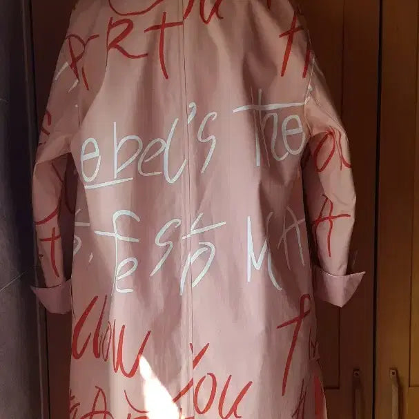 [BUNJANG] Jucy Judy Graphic Peach Pink Windbreaker Mac Coat / 쥬시쥬디 바람막이 맥코트