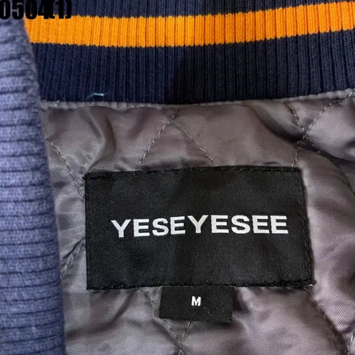 [BUNJANG] Yeseyesee Denim Leather Stadium Jacket / Yeseyesee 데님 레더 스타디움 자켓