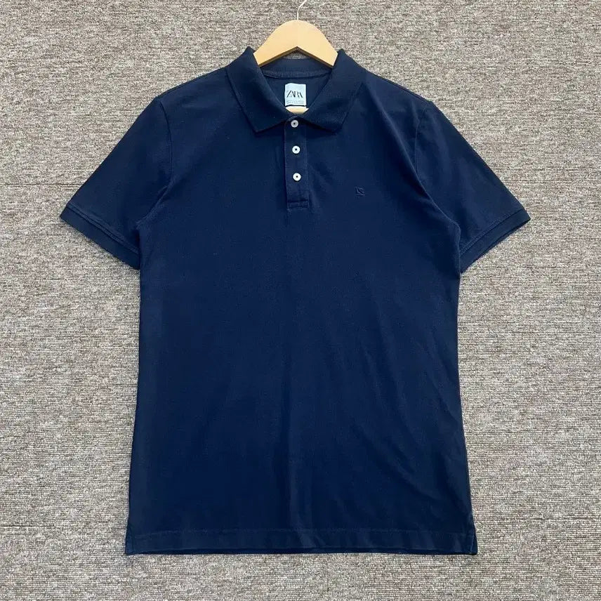 [BUNJANG] ZARA Pima Cotton Blend Navy Polo T-Shirt (M) / 자라 피마코튼 네이비 카라티 M